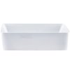 Novatto Rectangular White Porcelain Vessel Sink with Matte Black Drain Set NP-01321MB